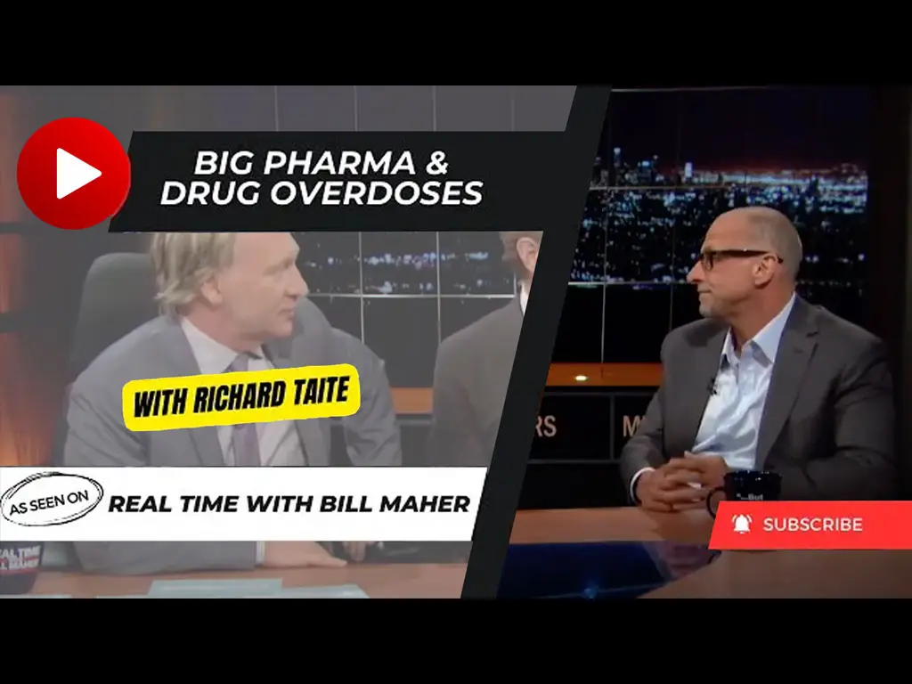 Richard Taite on the set of Real Time with Bill Maher, in a segment on Big Pharma and overdoses