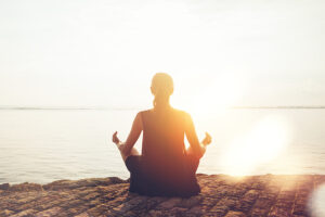 woman doing mindfulness meditation