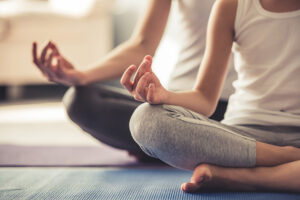 women doing yoga